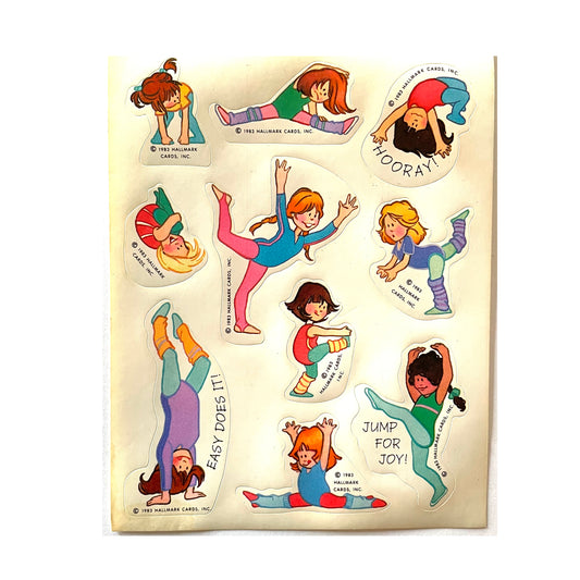 HALLMARK: Girls Stretching Stickers