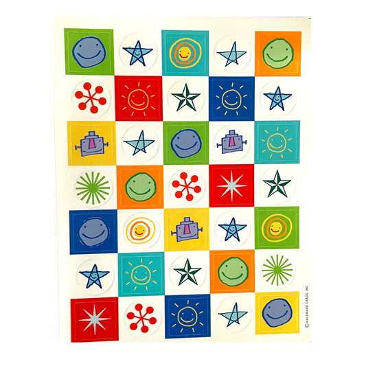 HALLMARK: Color block Stars and Smiley Faces Stickers