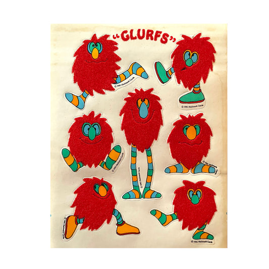 HALLMARK: Fuzzy Red Glurfs Stickers