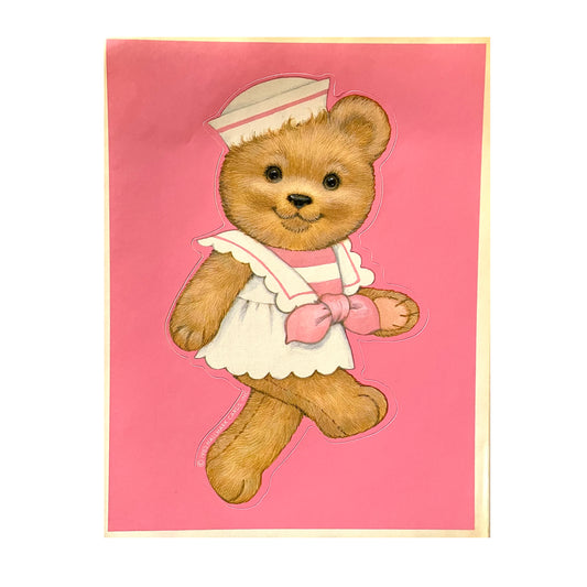 HALLMARK: Sailor Bear - Pink XL Sticker