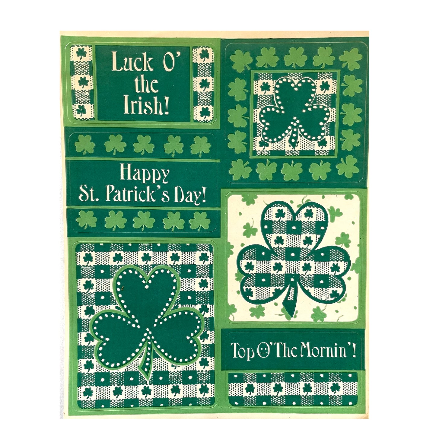 HALLMARK: St. Patrick's Day Squares with Clovers Stickers