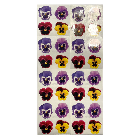 Paper House: Photoreal Pansy Flower Stickers - 8 pcs