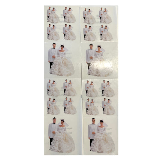 Paper House: Photoreal Wedding Cake Bride Topper stickers - 8 pcs