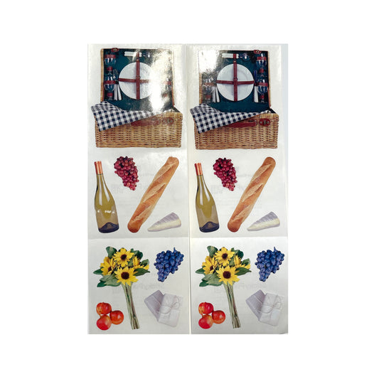 Paper House: Photoreal Picnic Basket Stickers - 8 pcs