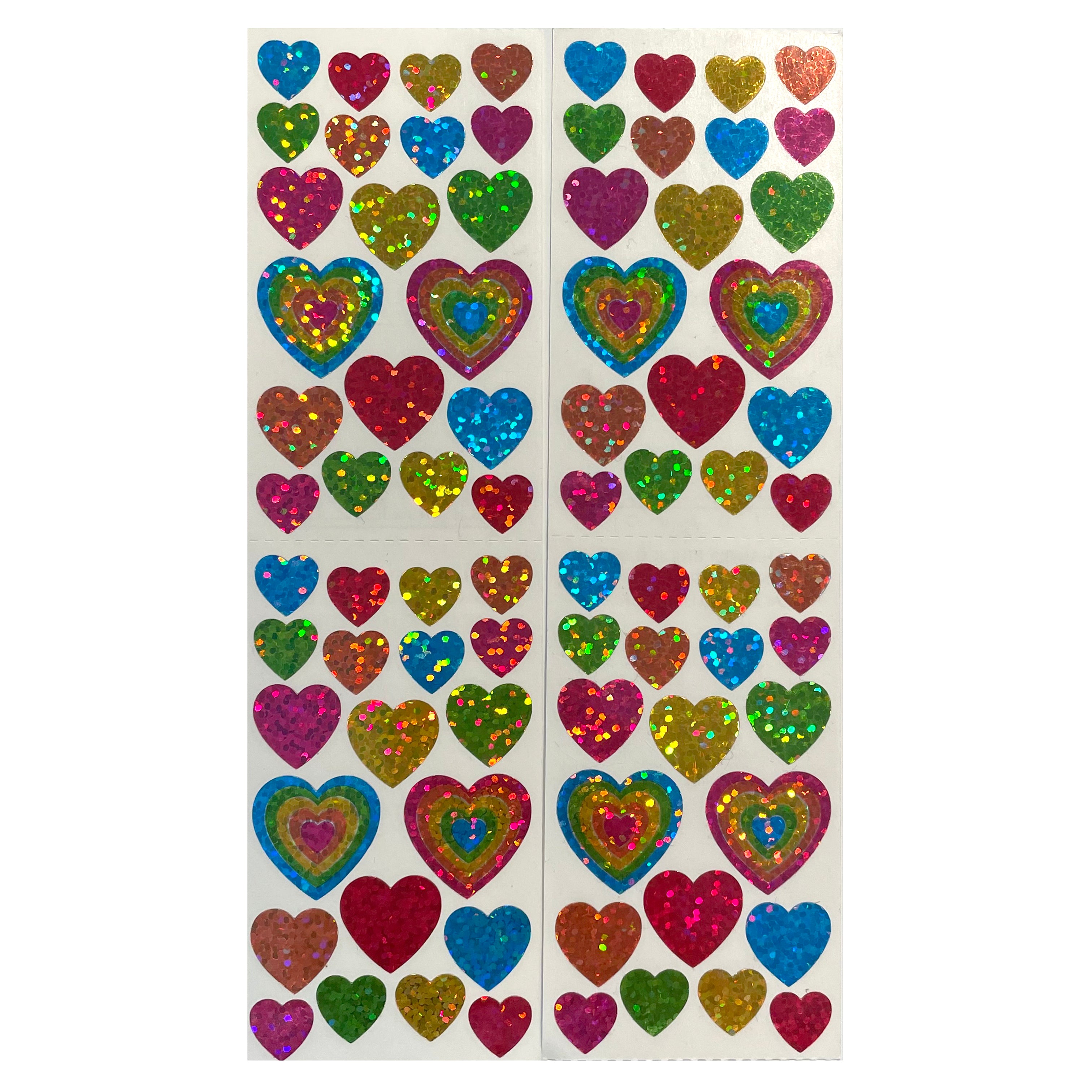 HAMBLY: Multicolored Mixed Hearts glitter stickers – Sticker Stash Outlet