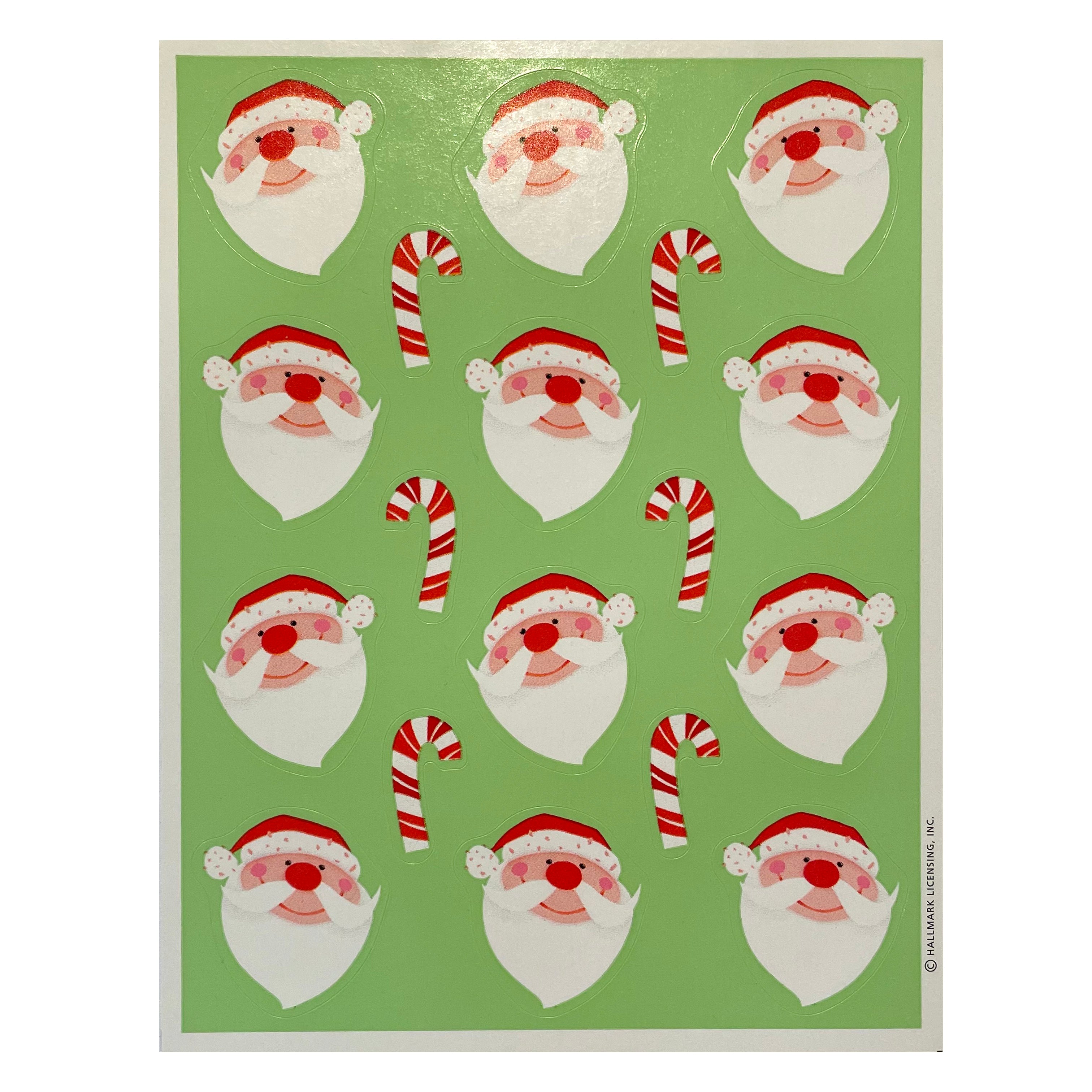 Hallmark: Christmas Santa And Candy Cane Stickers – Sticker Stash Outlet