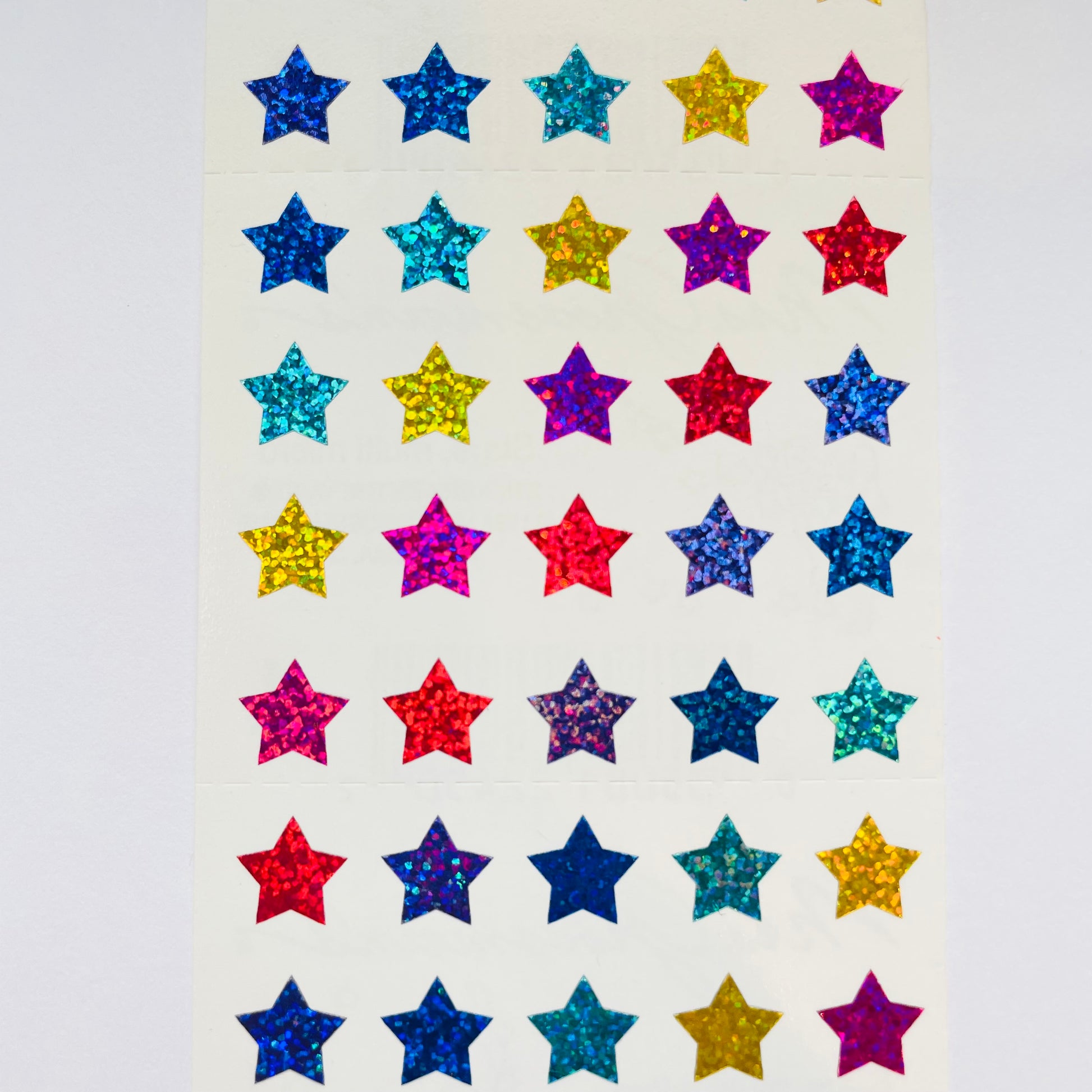Rainbow Glitter Star Stickers